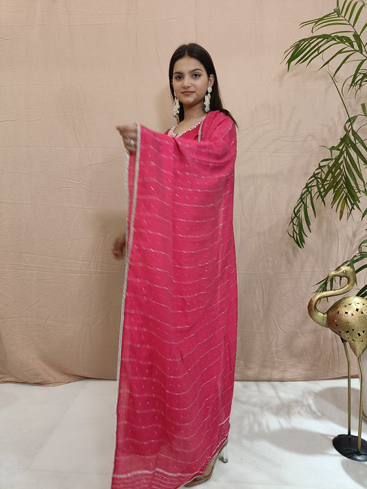 Pink Dola Silk Suit Set