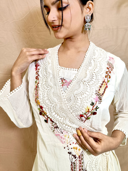 White Angarakha with Inner and Palazzo