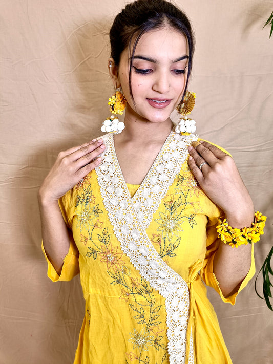 Yellow Angarakha Dress with Inner