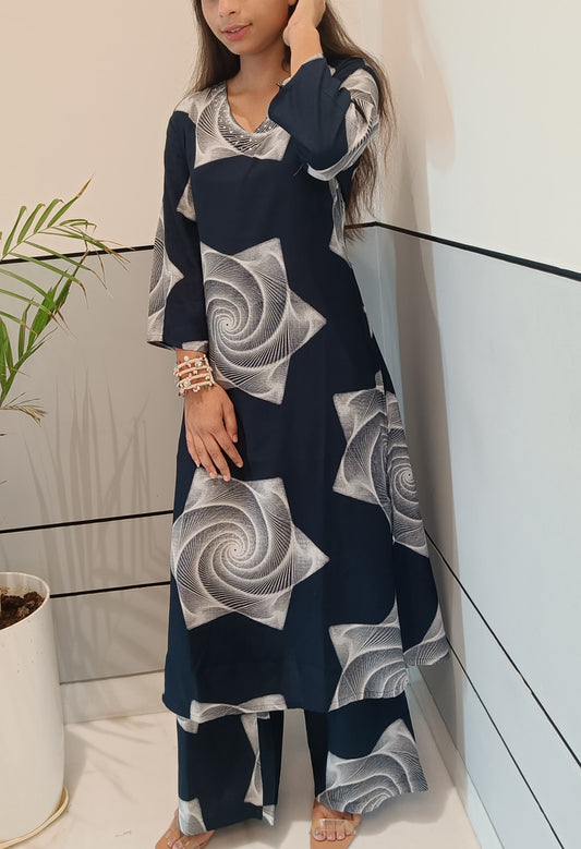 Printed Cotton Ethnic Coord Set