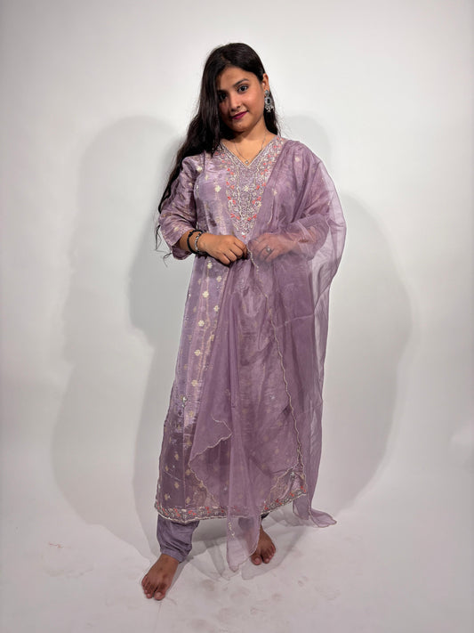 The Lilac Dream Tissue Shimmer Suit Set