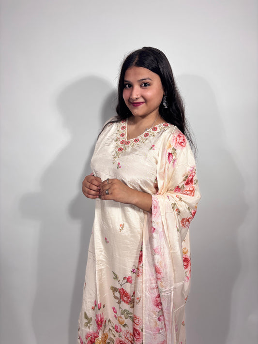The Floral Dream Silk Suit Set