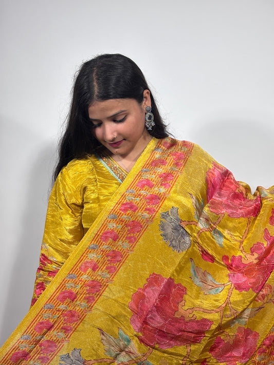 The Golden Glow Silk Suit Set